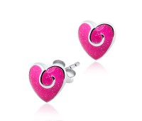 Enamel Heart Stud Earring STE-104